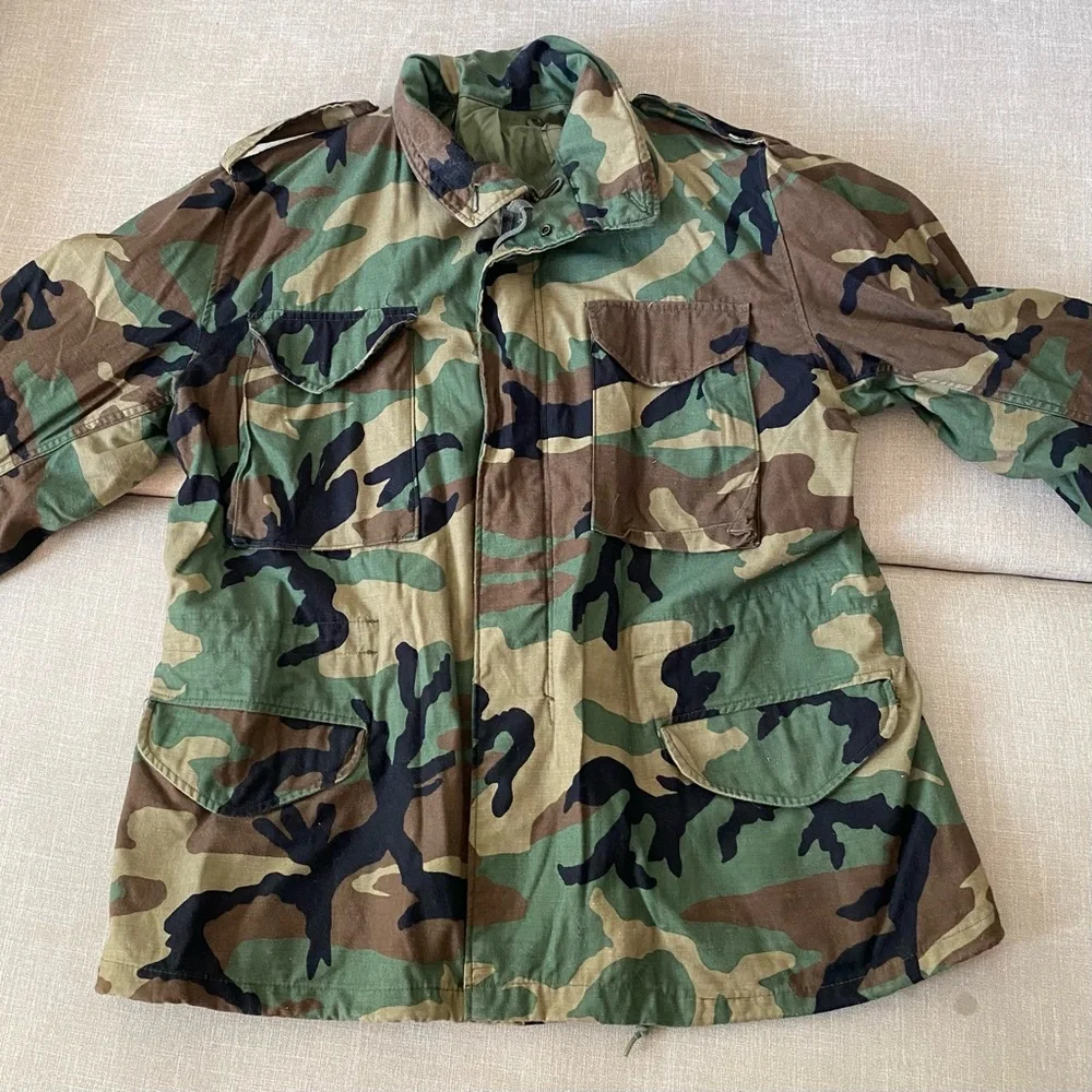 Vintage Military Woodland Camo M-65 Field Jacket